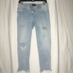 Abercrombie & Fitch Women's Vintage Low Rise Slim Boyfriends Jeans Stripe Sz 2